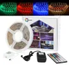 LED Strip Light 5m 44keys IR Remote RGB SMD 2835 5050 300LEDS 12V Waterproof elastyczny zestaw kolorów do domowej sypialni Kitche3124577