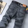 Su Leelou Lente/zomer dunne elastische jeans voor heren, zakelijk, casual, recht, los, Koreaans, haarvervanging uit één stuk