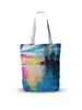 Einkaufstaschen Ölgemälde Retro-Stil Canvas Tasche Frauen Hand große Kapazität Schulter Spaß Landschaft Segelboot Tote