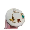 Дизайнерские ювелирные изделия Роскошный браслет VanCA Браслет из стерлингового серебра с покрытием из 18-каратного золота Белый Браслет Beimu Lucky Grass Butterfly