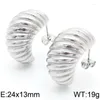 Hoop Earrings Selling Stainless Steel Waterdrop Earring For Women Ladies Spiral Pattern Versatile Creative Luxury Jewelry