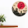 Horloges murales Style japonais Silhouette Horloge décorative créative moderne pour salon cuisine bureau chambre