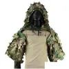 Set da caccia Sniper Ghillie Suit Tattico Militare Tiro Mticam 3D Laser Cut Outdoor Camo Cappotto leggero Consegna di goccia Dhmiq