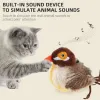 Toys Three Dogs & A Cat Pet Toys Suit Simulate Real Sounds of Animals Native Feather Simulation Mouse and Bird Interactive Cat Toy