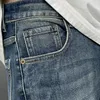 Jeans masculinos primavera verão homens slim fit europeu americano tbicon high-end marca pequena calça reta LX8811-0