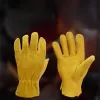 Gants de travail en cuir pour hommes, conducteur de moto, cyclisme, Sports de plein air, course, Protection de sécurité, gants d'équitation jaunes