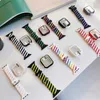 Projektant kolorowe inteligentne paski Pleciony silikonowy pasek do bransoletki sportowej Apple Watch 38 mm 40 mm 42 mm 44 mm Foriwatch Rainbow Band Series 6 SE 5 4 3 2 DesignPB1