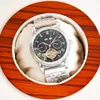 Luxury heren automatische mechanische beweging horloge 42 mm topklasse 316L roestvrijstalen kast en armband zeer duurzaam mineraal kristal Montre-beweging waterdicht