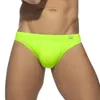 Costume da bagno da uomo Slip bikini a vita bassa maschile Tinta unita Nylon Coppa da nuoto Pantaloncini da spiaggia anti imbarazzanti Cravatta