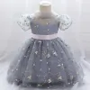 Klänningar spädbarn baby flickor klänning blommor broderi prinsessor klänningar för baby första första året födelsedagsklänning kostym baby vit fest klänning