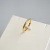 Cluster Rings French Cool Style Simple Layered Plain Face Aperture Brass Gold Plated Index Finger Ring Female