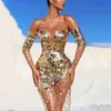 Elegant Party Dresses For Women 2024 Sexy Sequin Mesh See Through Deep V Neck Dress Prom Evening 240314