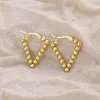 Boucles d'oreilles créoles en perles géométriques pour femmes, bijoux tendance, couleur or, en acier inoxydable 316L, cadeaux d'anniversaire