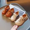 Extérieur bébé fille Mary Janes broderie fleur beige khaki enfant enfants chaussures d'automne couverture vintage toe confortable