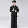 Vêtements ethniques Noir Japonais Garçons Kimono Enfant Guerrier Traditionnel Swordmen Kid Stage Performance Cosplay Costume