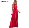 ضمادة الصيف فستان النساء غير الرسمي Slim Boho Beach Maxi Dresses Female Sexy Elegant V Back Backless Wedding Long Party Dress J190601413140