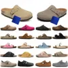 Designer Bostons Clogs Sandals tofflor Arizonas Mayaris Shearling Mules Cork Flat Suede Leather Slide Favorite Beach Birkinstocks Shoes Women Men Men