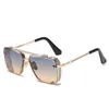 Original 1to1 Dita bord carré coupe mode avant-gardiste hommes et femmes Street Photo personnalisé métal double faisceau lunettes de soleil tendance