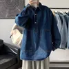 Heren losse oversized denim jassen modetrend bovenkleding streetwear werktrui jongens cowboyjassen kleding maat s-2xl 240227