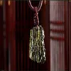 A Natural Moldavite green aerolites crystal stone pendant energy apotropaic4g-6g lot rope Unique Necklace CX2006266D