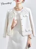 Abiti da donna Yitimuceng Blazer per donna Elegante monopetto manica lunga O collo Moda corto Lady Office Classic Pocket Suit Coat