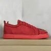 Red Rubber Sole Spikes Shoes Flat Spike Sneaker Casual Studs Tennis Sneakers Platform Studs Trainer For Men Women Low Top 36-45