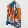 Skriv ut ull Silk Cashmere Scarf 135cm Rullerddukar Designer Luxur Sal Pashmina Kvinnor Vinter stal Dekoration