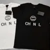 T-shirt d'été pour hommes vêtements de marque française lettre imprimée T-shirt décontracté col rond sport haut en coton ample à manches courtes T-shirt noir et blanc