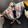 Fyrkantig liten pannband ny ankomst 100% ren siden halsduk kvinnor nack hår foulard bandana hijab tryck poncho halsdukar pashmina