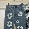 Męskie Plus Size Pants 2024SS Unhased Sewge Mens Raw jeansy indygo małe ilość cena hurtowa japońska bawełna Japan Red 54e6