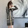 Casual Kleider Chic V-ausschnitt Gestrickte Pullover Kleid Weibliche Koreanische Version frauen 2024 Frühling Herbst Lose Vestidos