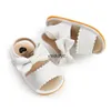 Första Walkers Baby Shoes Summer Boy Girl Toddler Flats Sandaler Soft Rubber Sole Anti-Slip Bowknot Crib Walkerh24229