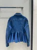밀라노 런웨이 여자 재킷 2024 새로운 봄 옷깃 목 긴 슬리브 브랜드 같은 스타일 코트 디자이너 탑 0229-7