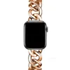 Designer dżinsowy pasek łańcucha do Apple Watch Band Ultra 49 mm 41 mm 45 mm 42 mm 38 mm 40 mm 44 mm luksusowy metalowy metalowy stal nierdzewna Bransoletka Iwatch Seria 8 7 6 SE 5 4 3 Designer5