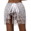 Röcke Damen Bauchtanz Hip Performance Outfits Festival Kleidung Clubwear Rave Party Quaste Boho Kette Eleganter Schal