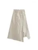 Skirts Kumsvag 2024 Women Summer Fashion Solid Asymmetry High Waist Female Elegant Street Mid-Calf Skirt Clothing