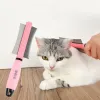 Pettine per peli di animali domestici per rimozione peli di cani e gatti Spazzola per deshedding su due lati per strumento di toelettatura gatti per peli lunghi Accessori per animali domestici per cani