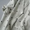Giacca da abito a maniche lunghe a pois in cotone e lino Donna Autunno Stile coreano Artistico Allentato Grandi dimensioni Casual Mid-le240226