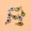 100pcs Antique Srebrna Hamsa Ręka Fatima Kulki Turkish Evil Eye Charms Wiselds do DIY Biżuteria Making Information 197c