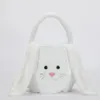 Sac de pâques à longues oreilles, panier de lapin de pâques en peluche douce, seau à visage de lapin mignon, sac à main de Shopping Portable en plein air