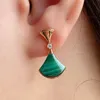 Diva Dream Qixi Limited Series Designer Dangle Earrings for Woman Natural Malachite Diamond Fashion Crystal smycken Europeisk storlek med ruta 034