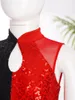 Scenkläder balettgymnastik Leotard för barn flickor glittrande paljetter Tassel frans klänning latin jazz salsa tango samba rumba dance dräkt