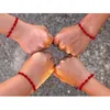 Charm Bracelets 50pcs Handmade 7 Knots Red String Bracelet For Lover Protection Lucky Amulet And Friendship Braid Rope Wristband Jewelry