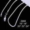 Epack – collier chaîne serpent plaqué argent sterling 925, 10 pièces, à la mode, 2mm, pour pendentif ou pendentif, bijoux 193Y