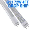 LED Tube Lights 4FT, T8 LED Bulbs 4 Foot Ballast Bypass, 72W 7200Lumen 6500K Type B Light Tube, T8 T10 T12 Fluorescent Replacement, Dual Ended, 2 pin G13 Base crestech