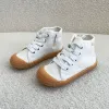 Utomhus nya vårbarn Hightop Canvas Shoes Girls Retro Washed Color Board Sneakers Boys Casual Shoes Baby mjuka dukskor