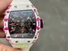 RM38-02 Watch har en schweizisk standard True Tourbillon-rörelse med safirkristallglasspegel naturlig gummiband