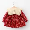 Kleider Neugeborenes Baby Mädchen Kleid Frühlingskleidung Langarm Blumenkleider für 1 Jahr Baby Geburtstag Mädchen Kleidung Outfit Wear Kleid