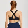 Ensembles / combinaisons plus taille de sport femme taille pour le soutien-gorge de soutien-gorge push up yoga croptops avant réglables gyms wirefrets gym