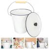 Storage Bottles Enamel Bucket With Lid Plastic Cube Dividing Container Well For Drinks Pots Plants Laundry Organization Beverage Buckets